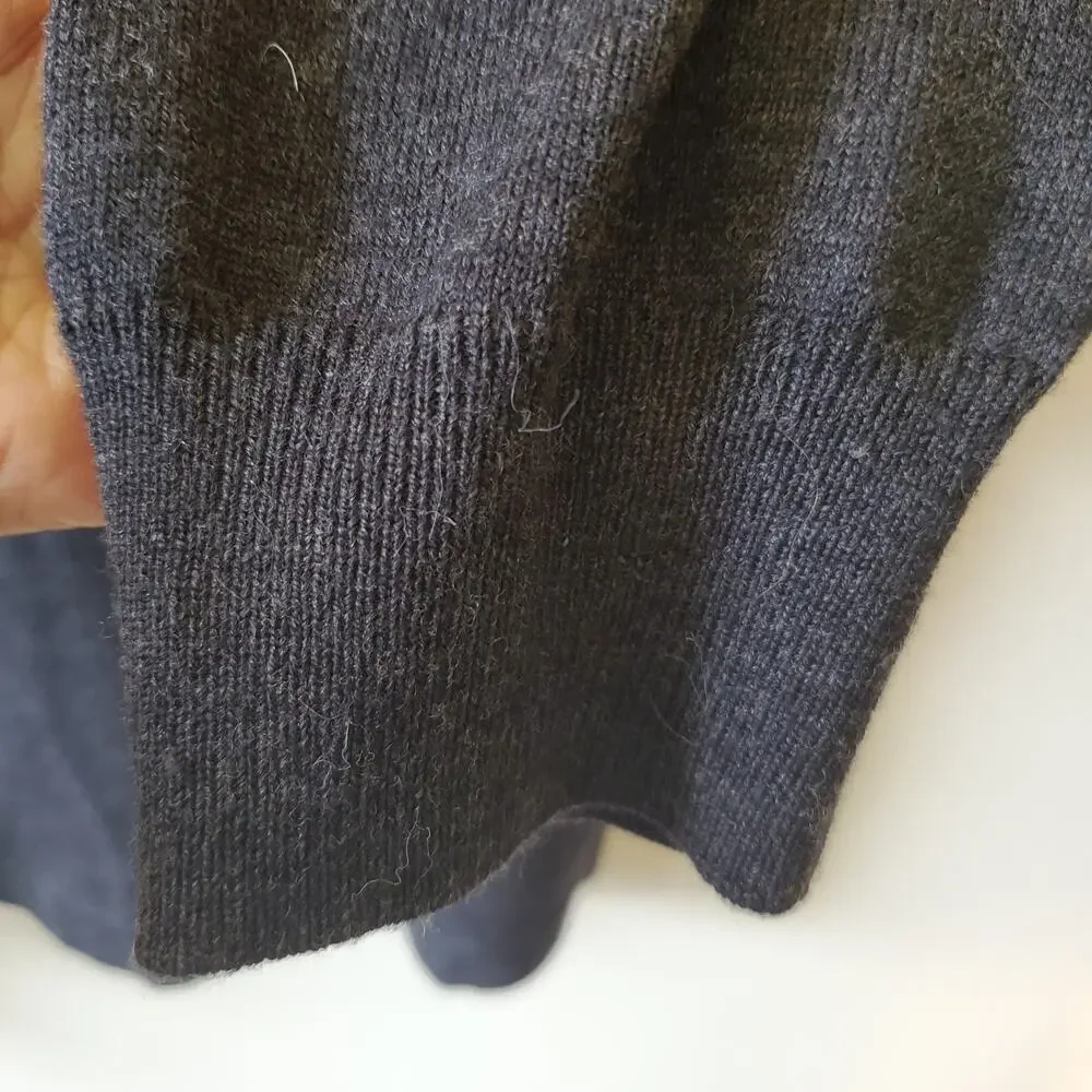 PRONTO UOMO Mens 100% Extra Fine Merino Wool Sweater Charcoal Gray Sz XL 1/4 Zip
